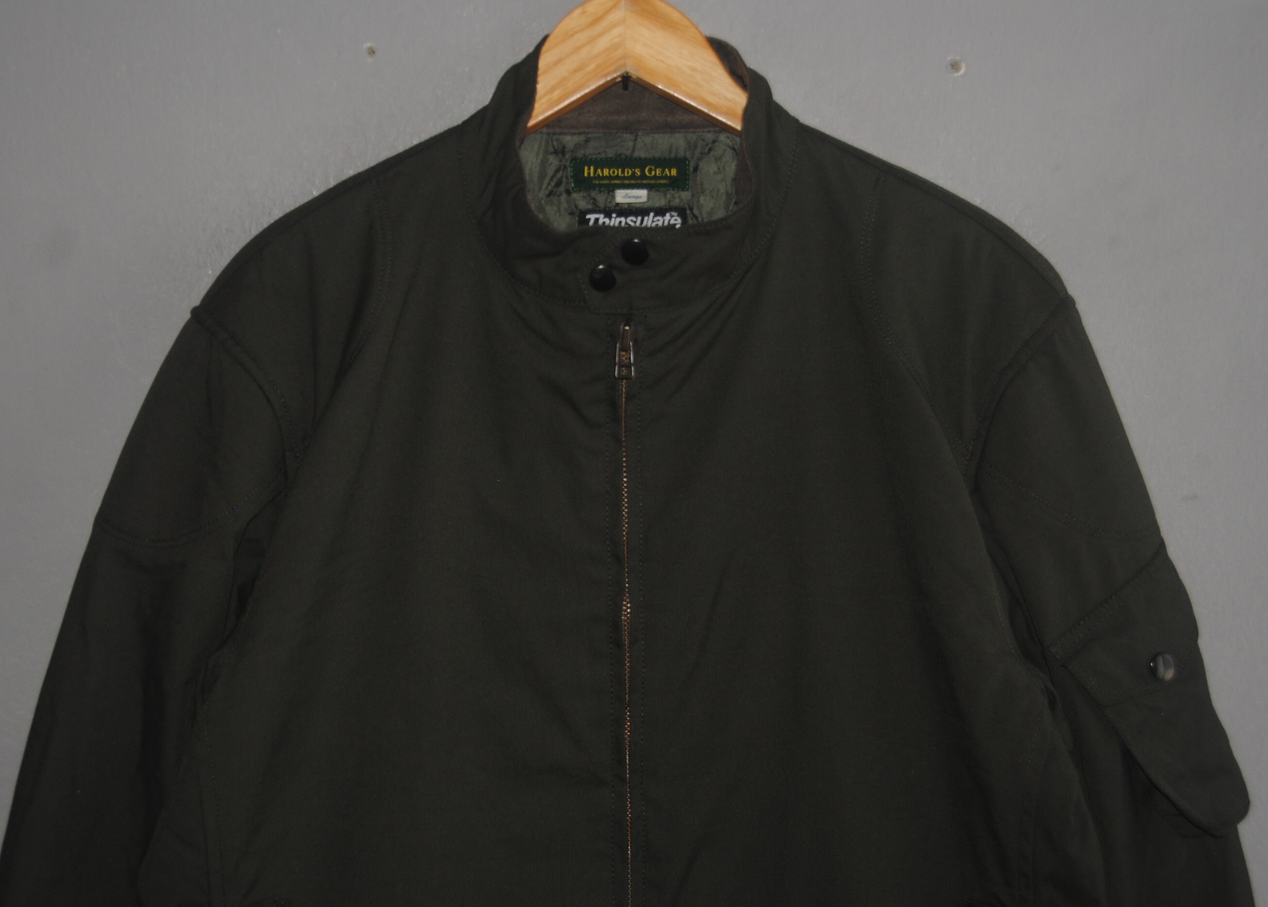Vintage HAROLD'S GEAR Olive Zipper Jacket Size Large / 90s Vintage HAROLD'S GEAR Olive Zipper Jacket Size Large / 90s