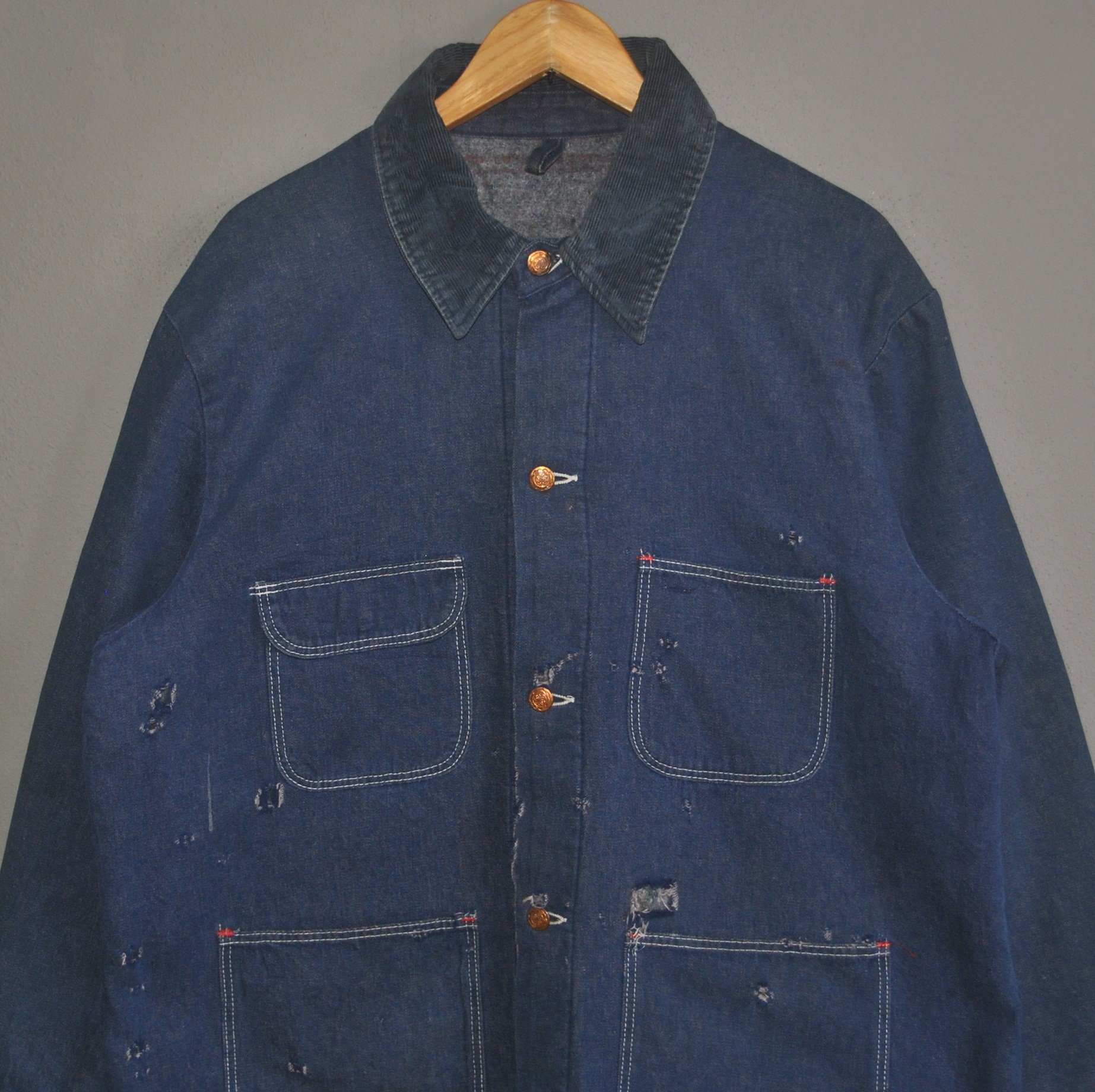 Vintage 70s WRANGLER Denim Chore Work Jacket Size 46 / XL / | Etsy