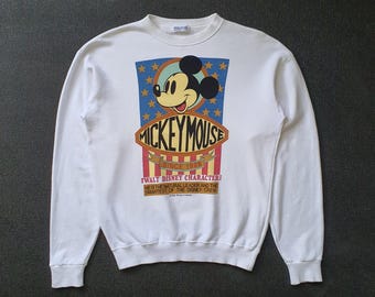 Vintage Mickey Mouse Sweatshirt Size Medium / 90s 1990s Walt Disney Character Anime Cartoon sweater/ Crewneck Graphic Novelty pullover