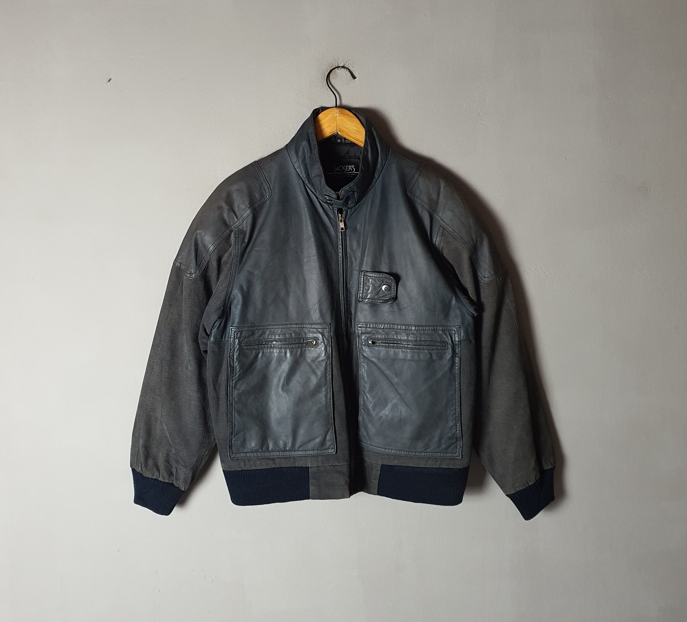 【良品】jackers old leather bomber jacket　牛革 良品】jackers old leather bomber jacket 牛革