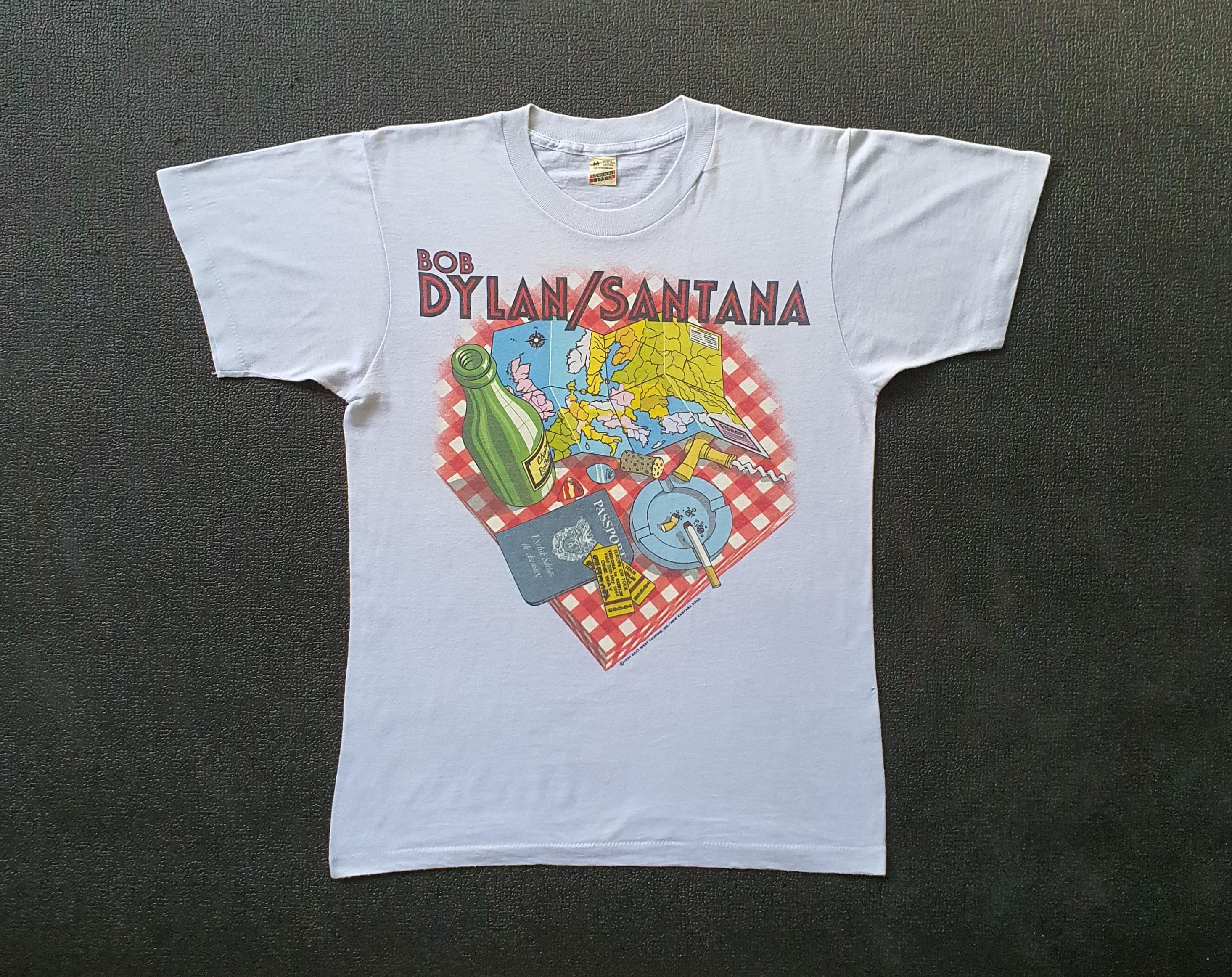 Vintage 1984 BOB DYLAN SANTANA European Tour T Shirt Size