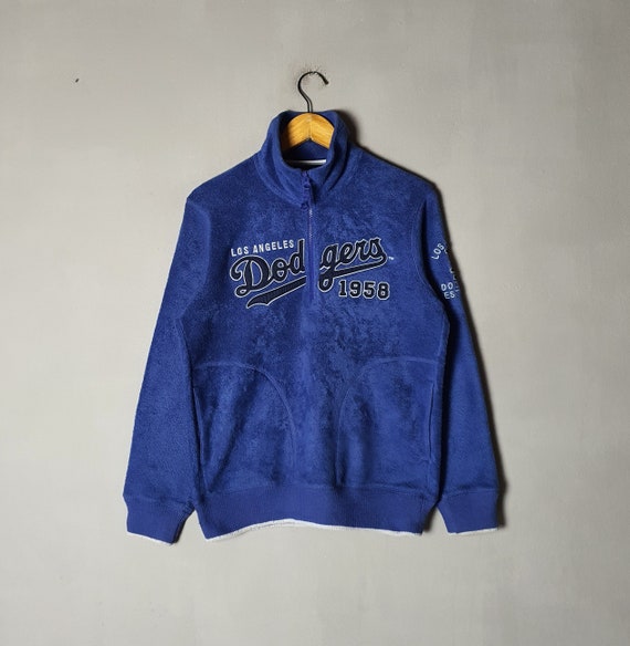 jonirotanvintage Vintage Los Angeles Dodgers Fleece Sweater Size S-M / Vintage 1990s La Dodgers MLB Baseball Majestic Quater Zipper Warm Wear Pullover
