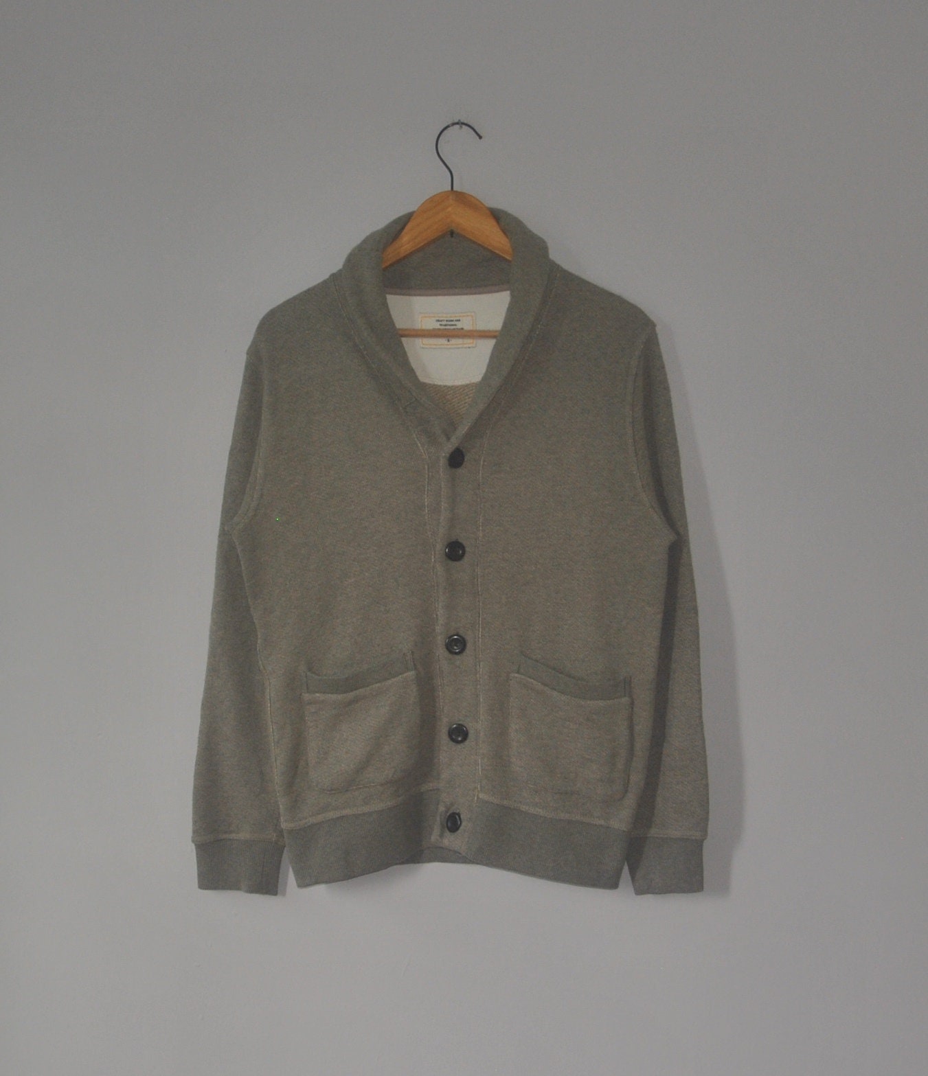 jonirotanvintage Back Number Shawl Collar Cardigan Deck Sweater Size X-Large / Japanese Harajuku Streetwear Hipster Heathered Sweater Pullover