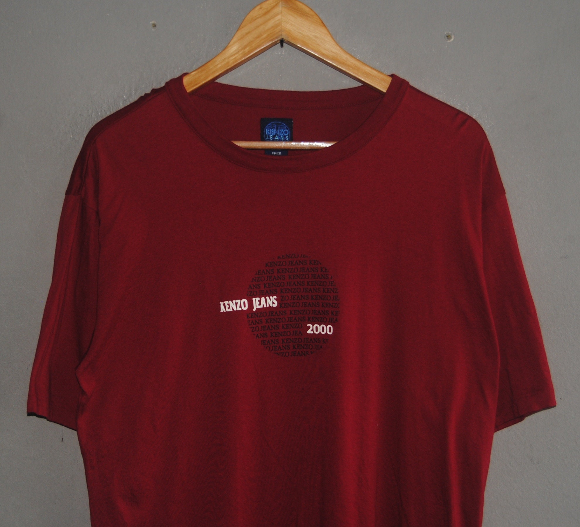 Vintage KENZO JEANS Camisa T tamano Tamano libre Grande Kenzo Vintage disenador japones de alta moda Streetwear swag camisa Etsy Espana