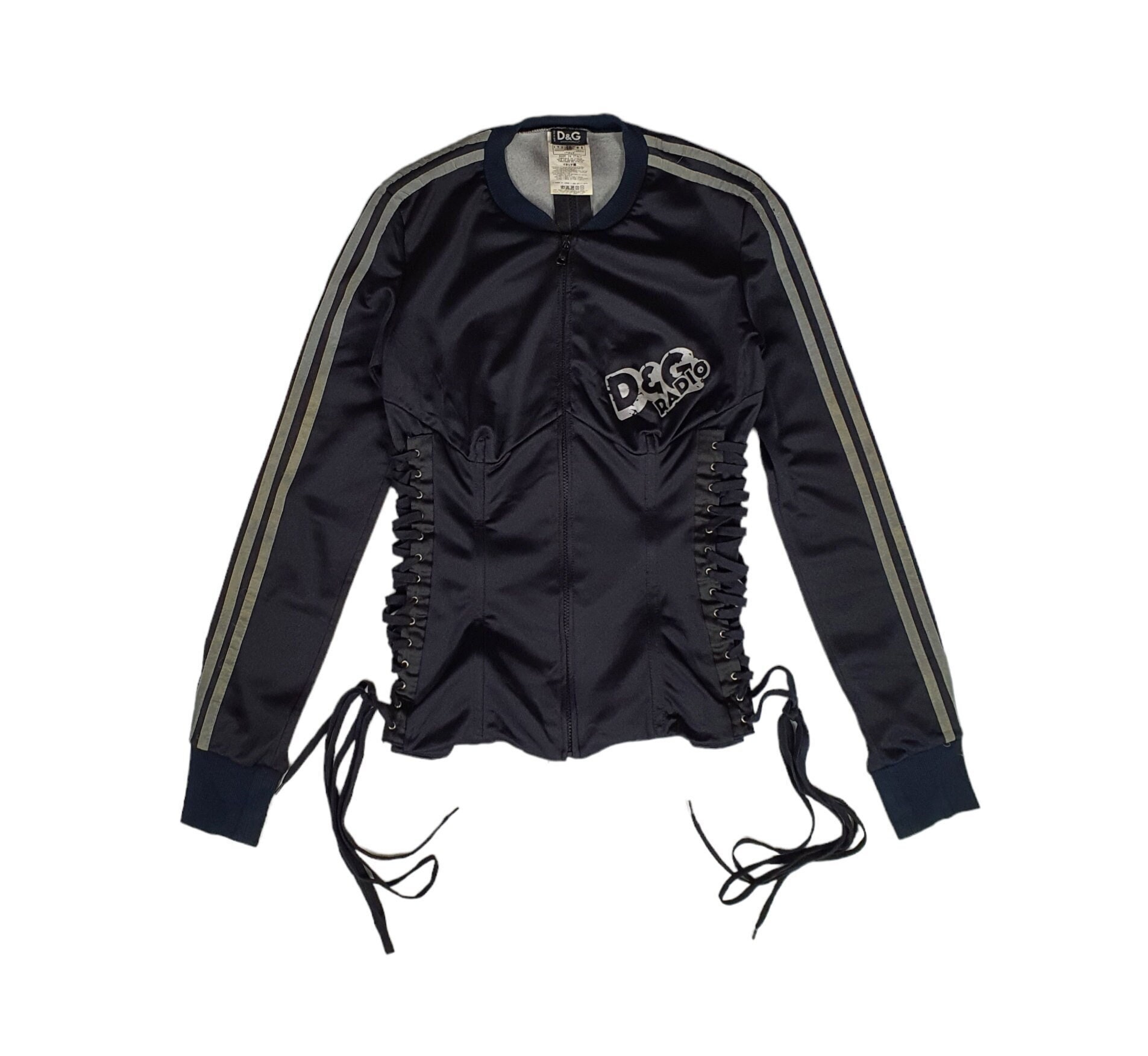 Vintage Dolce and Gabanna D&G Radio Track Sweater Windbreaker Size 