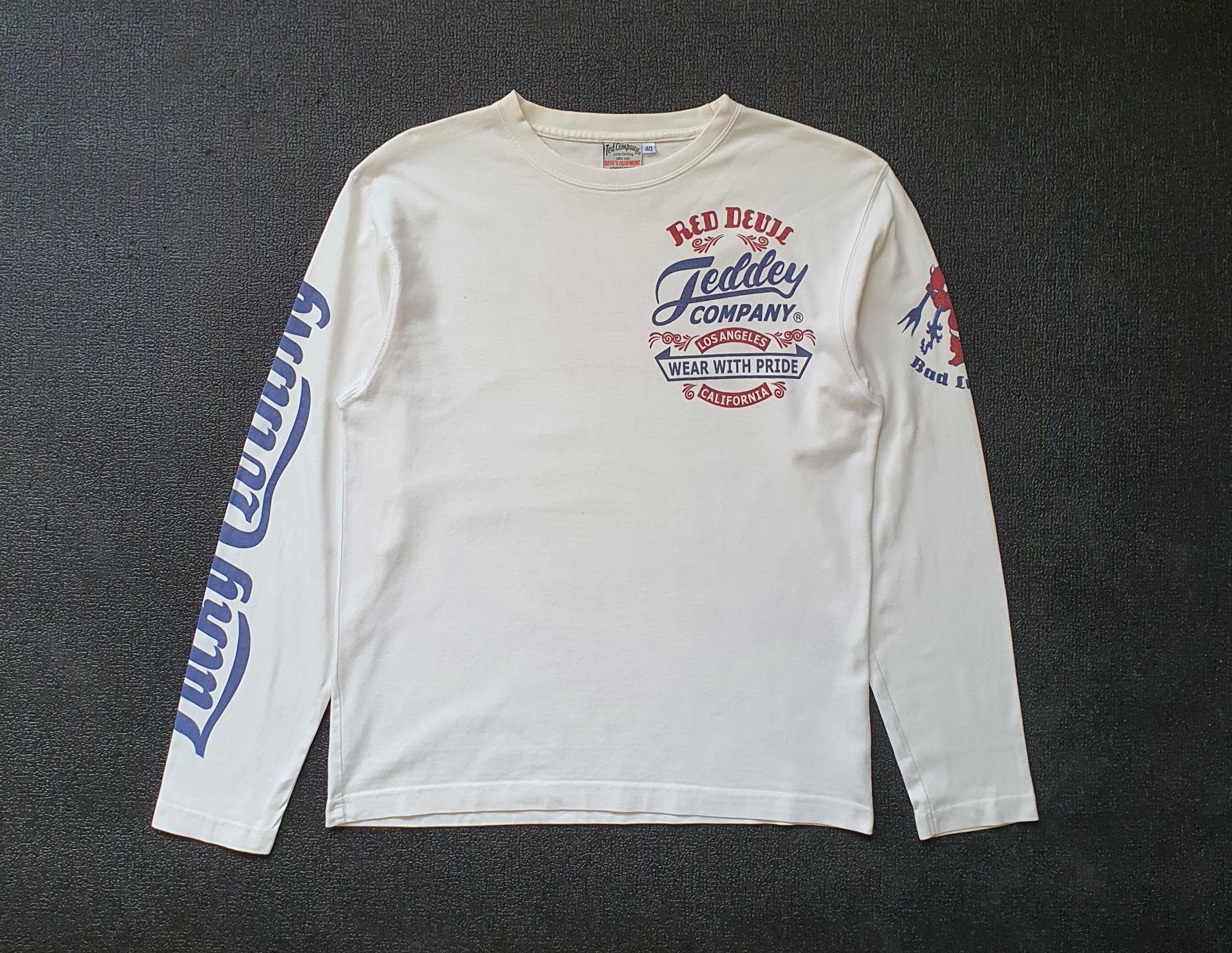 新しい Vintage TEDMAN T Sleeve Long Devil Red Company Ted Lucky トップス
