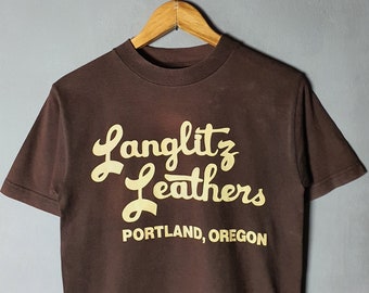 Vintage Langlitz Leathers 90s T Shirt Size Medium / 90s Cafe 