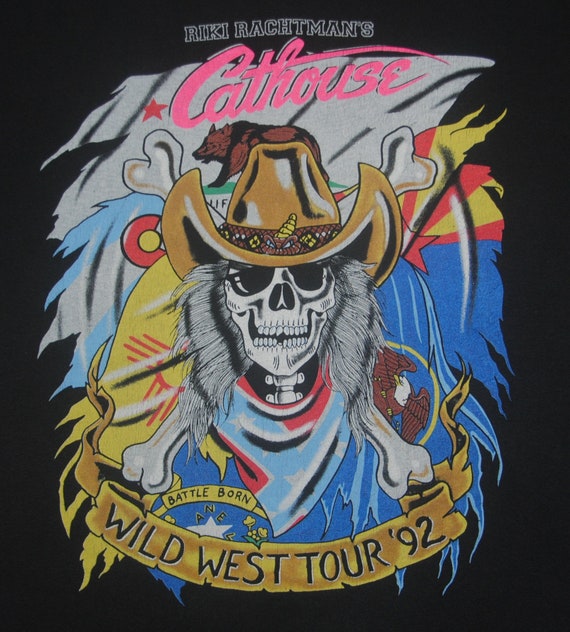 Vintage CATHOUSE Riki Rachtman's 1992 Wild West T… - image 4