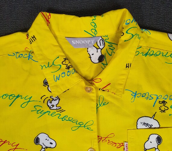 Vintage Snoopy Button Up Hawaiian shirt size Medi… - image 5