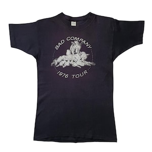 ヴィンテージ 1976 BAD COMPANY ツアー コンサート Tシャツ サイズ XS-S / 70年代 80年代 Bad Co. Run With The Pack アルバム ロック サイケデリック アート 1970年代 バンド Tシャツ