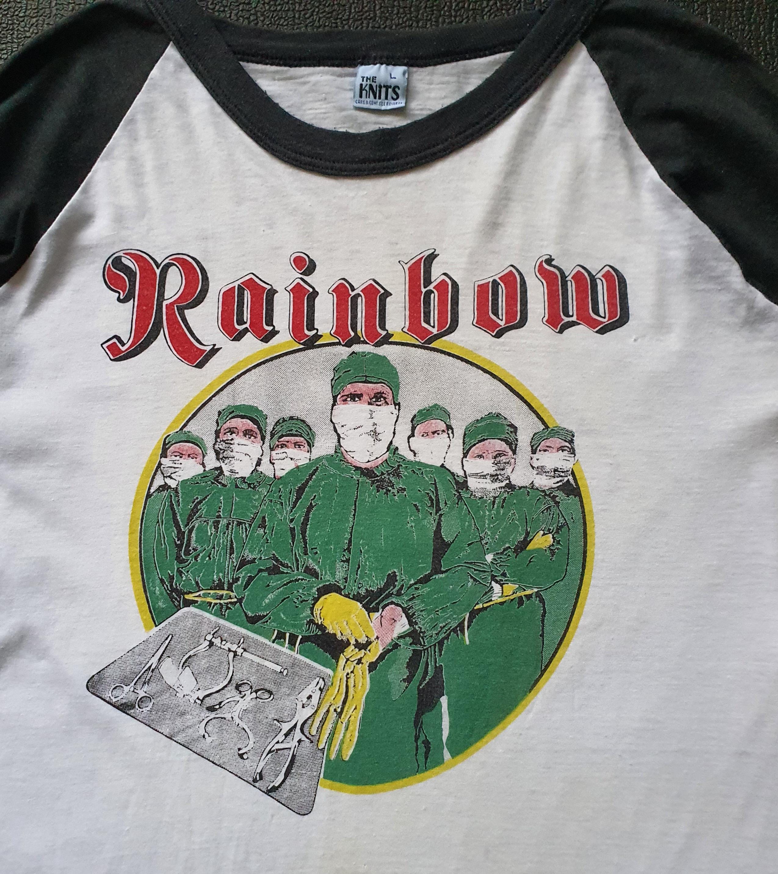 Vintage RAINBOW 1981 World Tour Difficult to Cure Concert Raglan T 