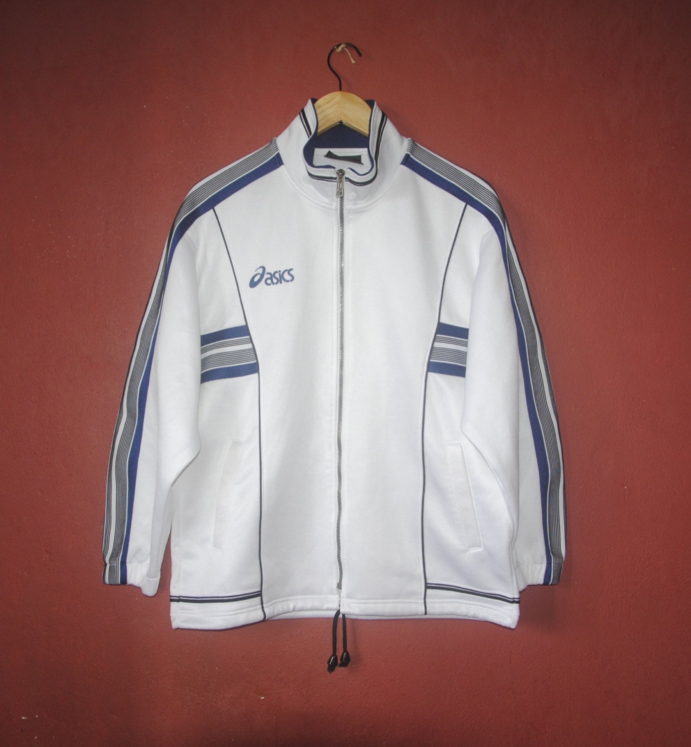 Vintage ASICS 1990s Polyester Sweater Size Small / Medium