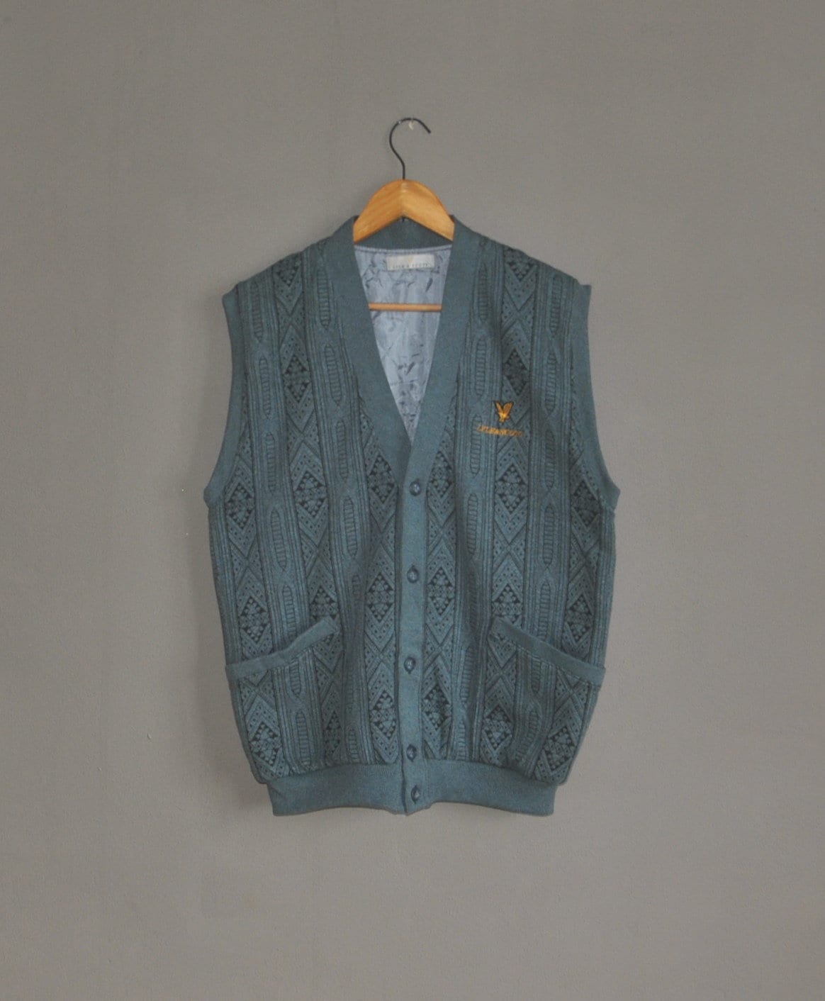 Lyle & Scott Pull Vert Jade mélange Laine d'agneau, Vert, S