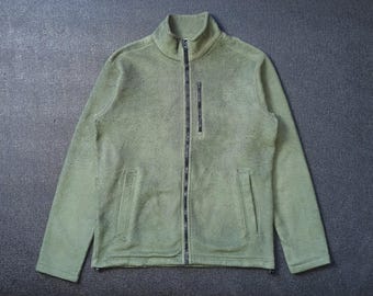 Chaqueta de forro polar TIMBERLAND, talla mediana, para exteriores, color verde oliva, con cremallera, cálida, para invierno