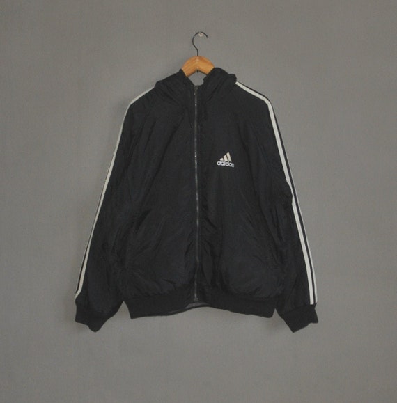 cristal Enciclopedia lógica Vintage ADIDAS Reversible Hoodie jacket tamaño Grande / 90s - Etsy España