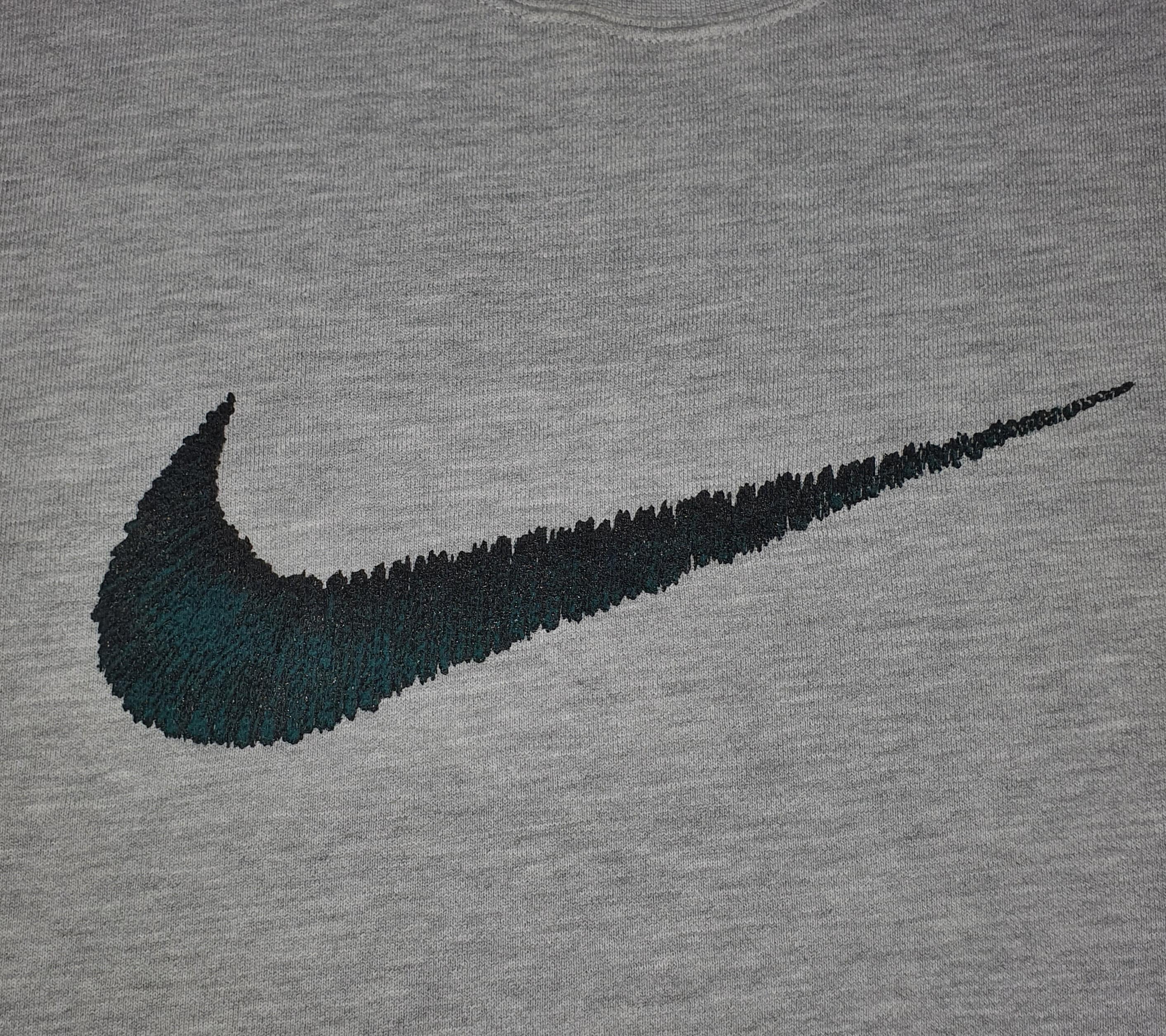 90s NIKE big swoosh sweat green×grey L Nike Pants Mens Large Green