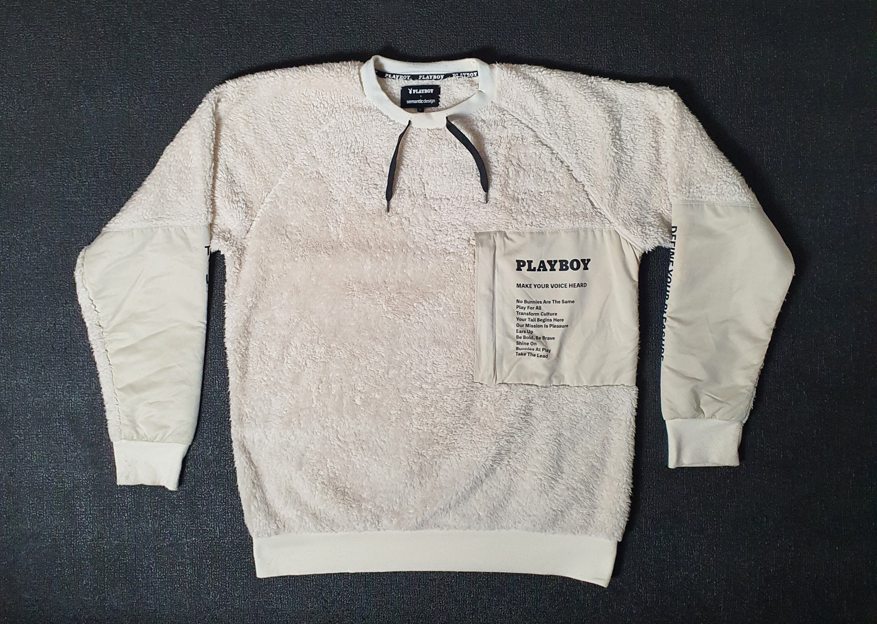Playboy X Semantic Design Fleece Sweatshirt Size Large Rare Playboy Japanese Style Sherpa Winter Warm Wear Sweatshirt Pullover Etsy