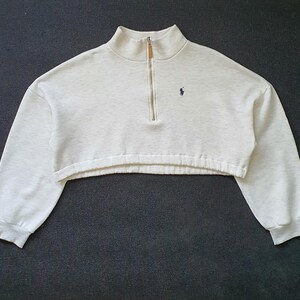 Vintage Polo Ralph Lauren Crop Gym sweatshirt size Medium / 90s Polo Cropped Sexy Sweater pullover