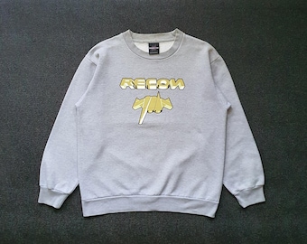 Rare RECON Product (Futura 2000 & Stash) Japanese Sweatshirt Size Small / Vintage 90s Y2K Gray streetwear Harajuku Style Sweater pullover