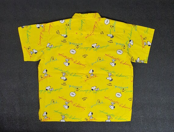 Vintage Snoopy Button Up Hawaiian shirt size Medi… - image 4