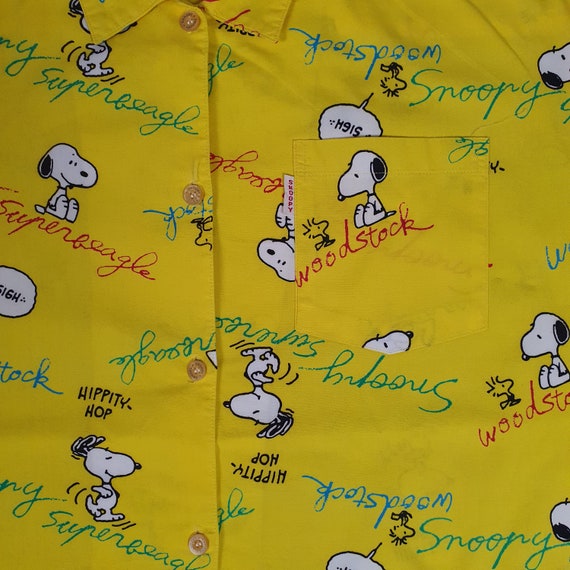 Vintage Snoopy Button Up Hawaiian shirt size Medi… - image 6