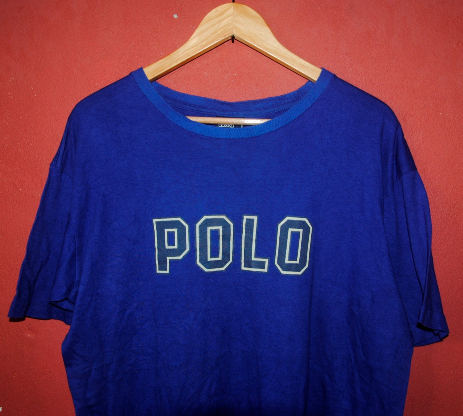 Vintage POLO Ralph Lauren Spell Out T Shirt Size Medium