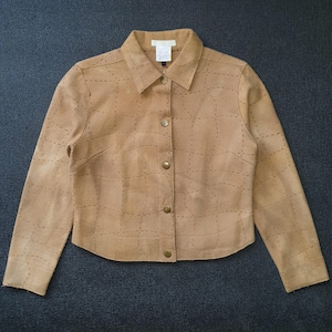 Fosters Concepts Japan Wool Tan Jacket size 36 / Small / Japanese Brand Button Up Western Ranch Wear Cropped jacket