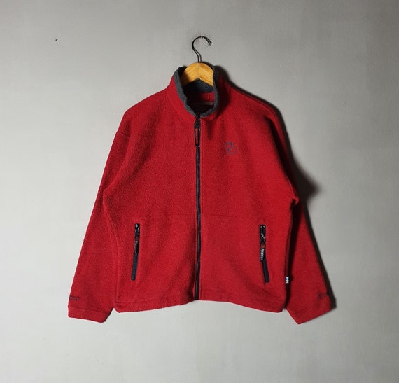Fjallraven, Vintage FJALLRAVEN Polartec Fleece Zipper Sweater size S-M / 1990s Outdoor streetwear Fleece Pile sweater Winter Pullover