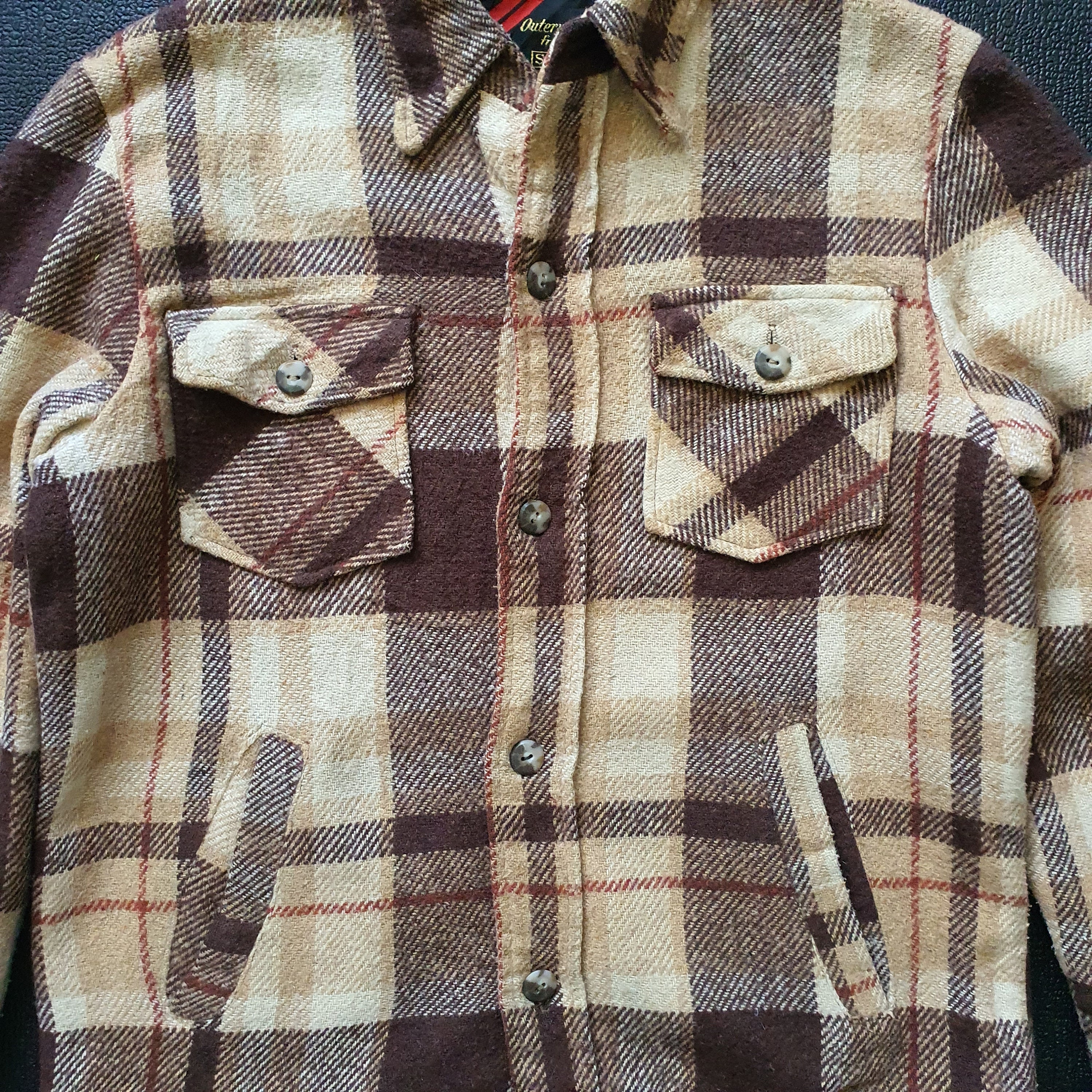 Vintage 70s SEARS Outerwear Flannel Jacket Size Small / 1970