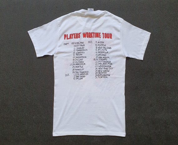1988　ビリーブラッグ「ワーカーズプレイタイム」ゴー!ディスクツアーTシャツL Vintage 1988 BILLY BRAGG Workers Playtime America Tour T