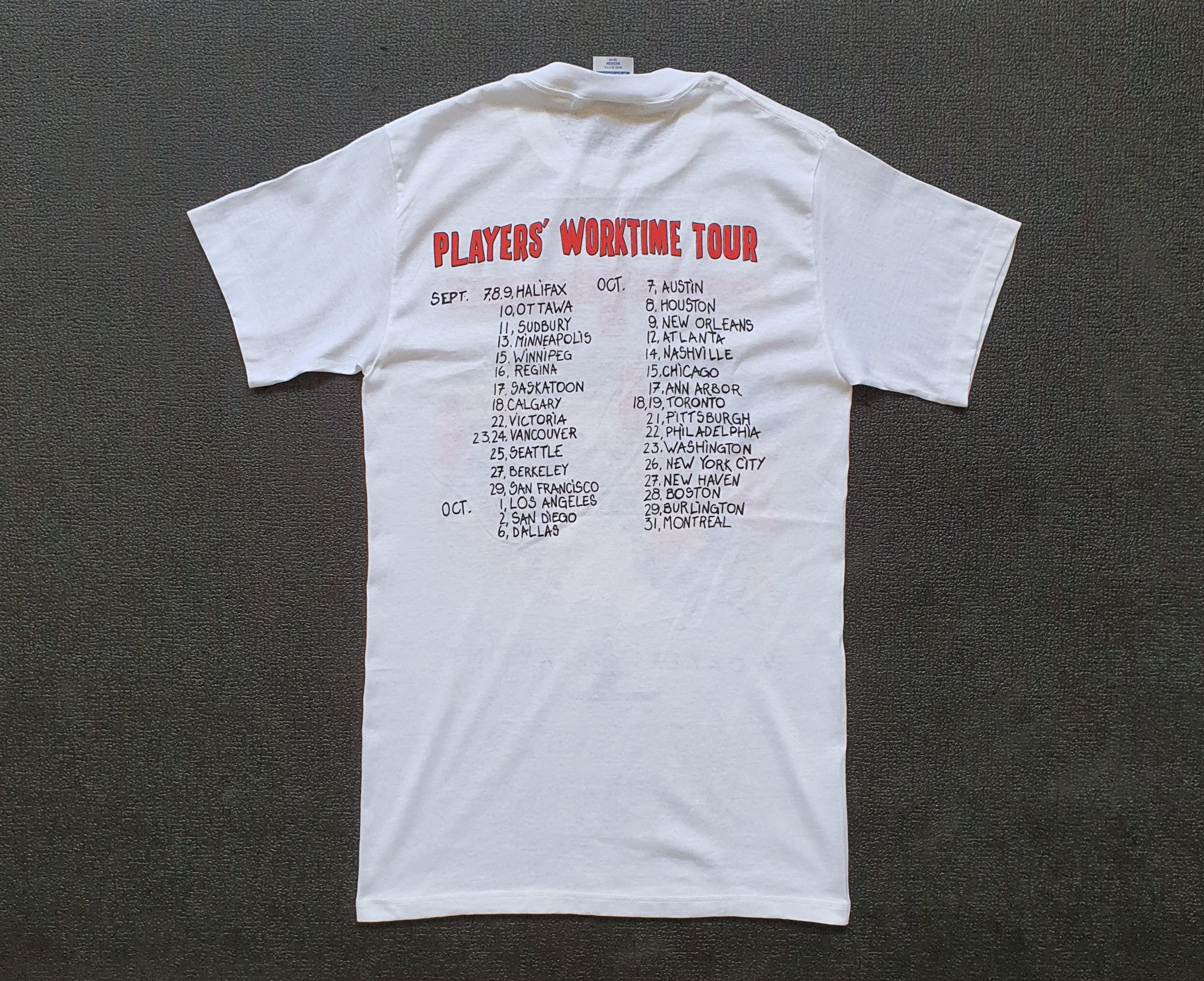 Vintage 1988 BILLY BRAGG Workers Playtime America Tour T