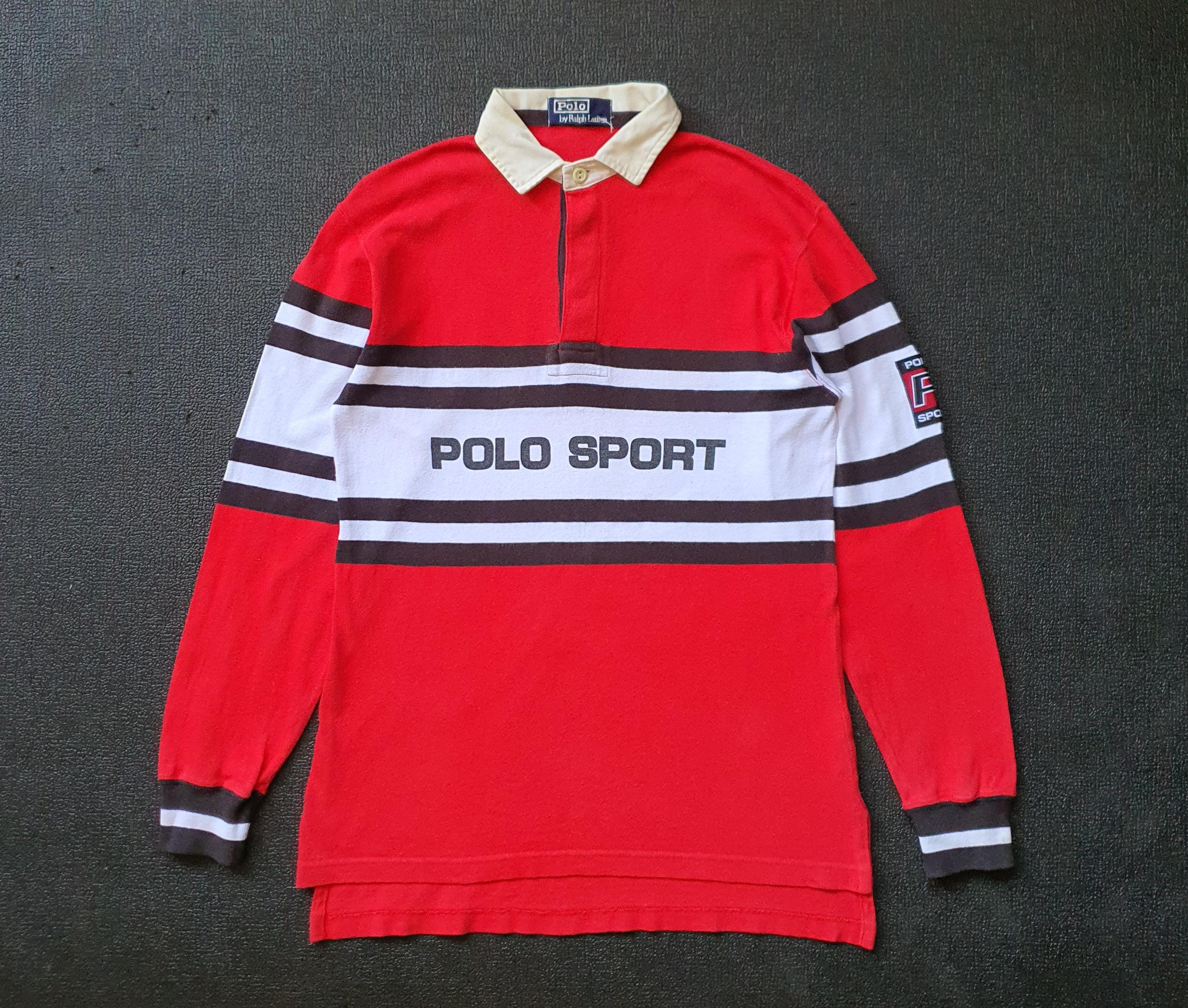 Vintage POLO SPORT Ralph Lauren Rugby Collar Shirt Size Small