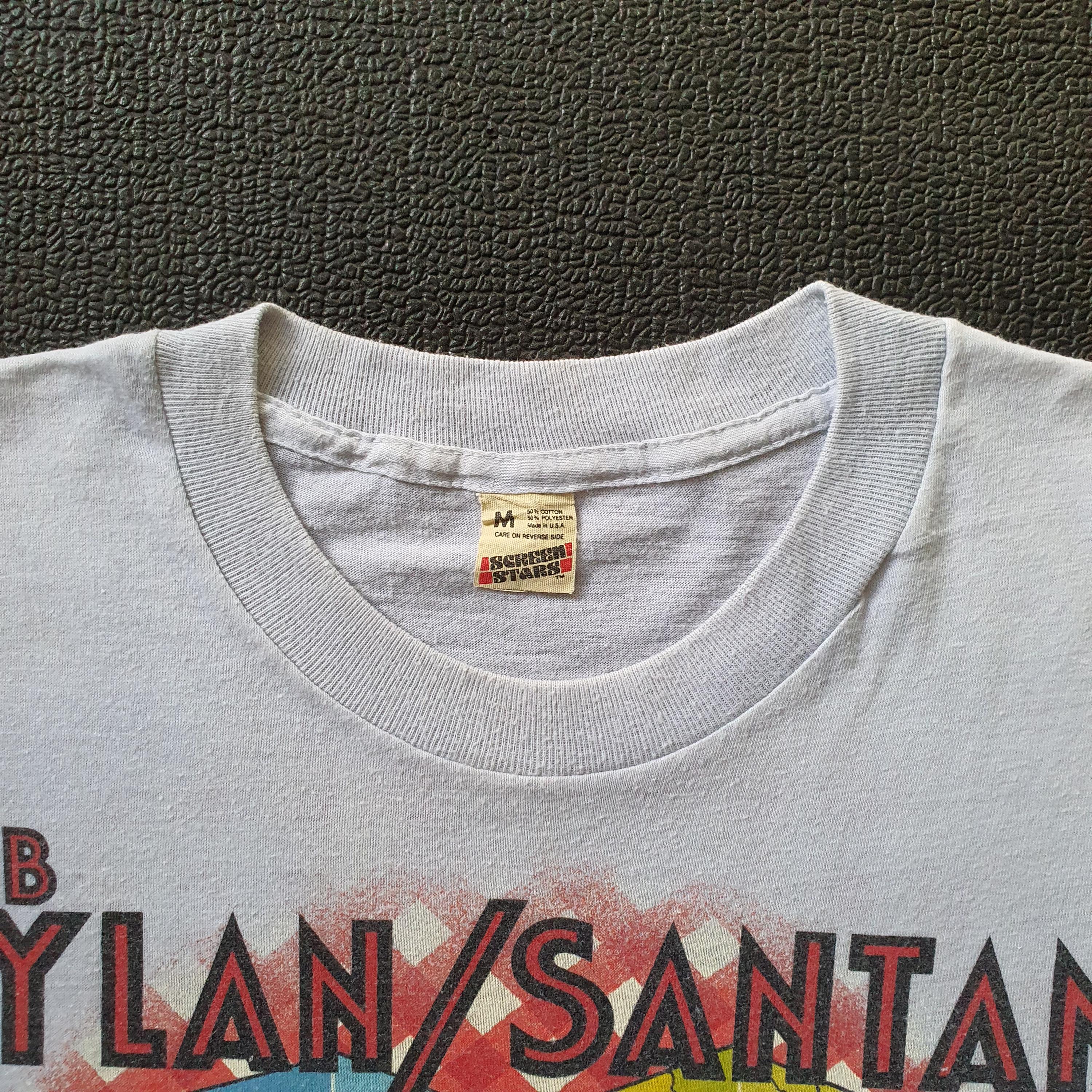Vintage 1984 BOB DYLAN SANTANA European Tour T Shirt Size
