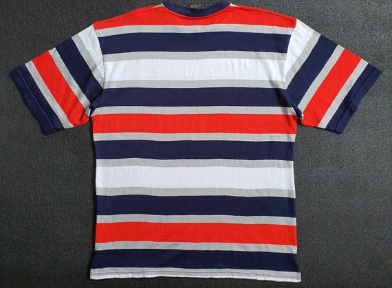 Vintage KARL KANI Striped T Shirt Size XL / 1990s Classic