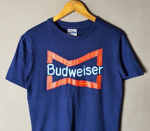 Vintage 80s BUDWEISER 1980s Beer promo T shirt si… - image 3