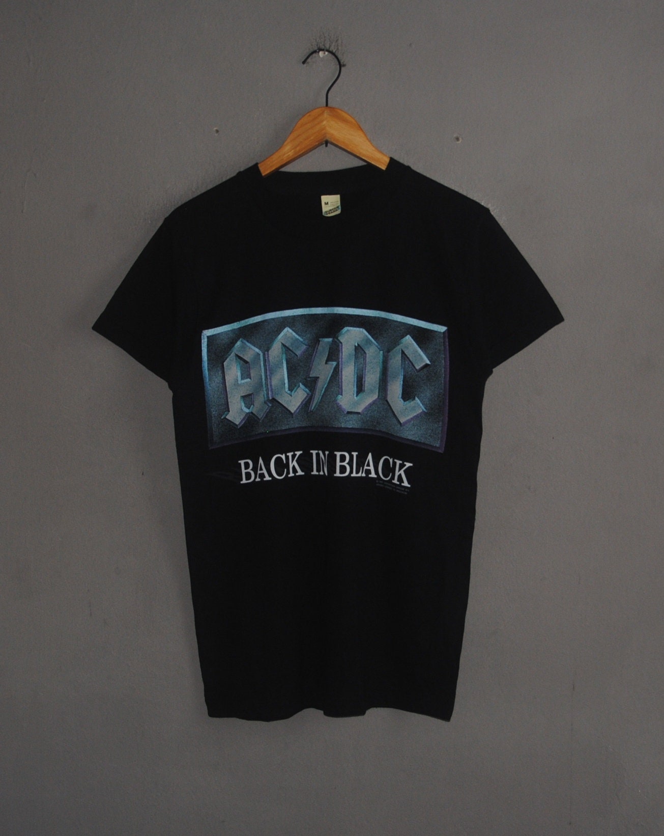 Vintage ACDC 1990-1991 World Tour Back in Black T Shirt Size