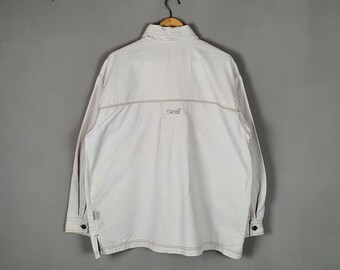 ジャケット・アウター 40s Vintage White Work Jacket 40's] French Vintage White Cotton HBT WORK JACKET 