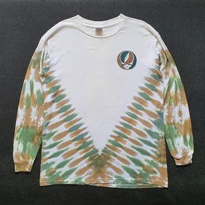 Vintage 1996 GRATEFUL DEAD 30 Years Long Sleeve T shirt size Medium / Rare 1990s GD Rock Hippie Dancing Bear 1990s Tie Dye Liquid Blue tee