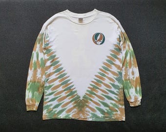 Vintage 1996 GRATEFUL DEAD 30 Years Long Sleeve T shirt size Medium / Rare 1990s GD Rock Hippie Dancing Bear 1990s Tie Dye Liquid Blue tee