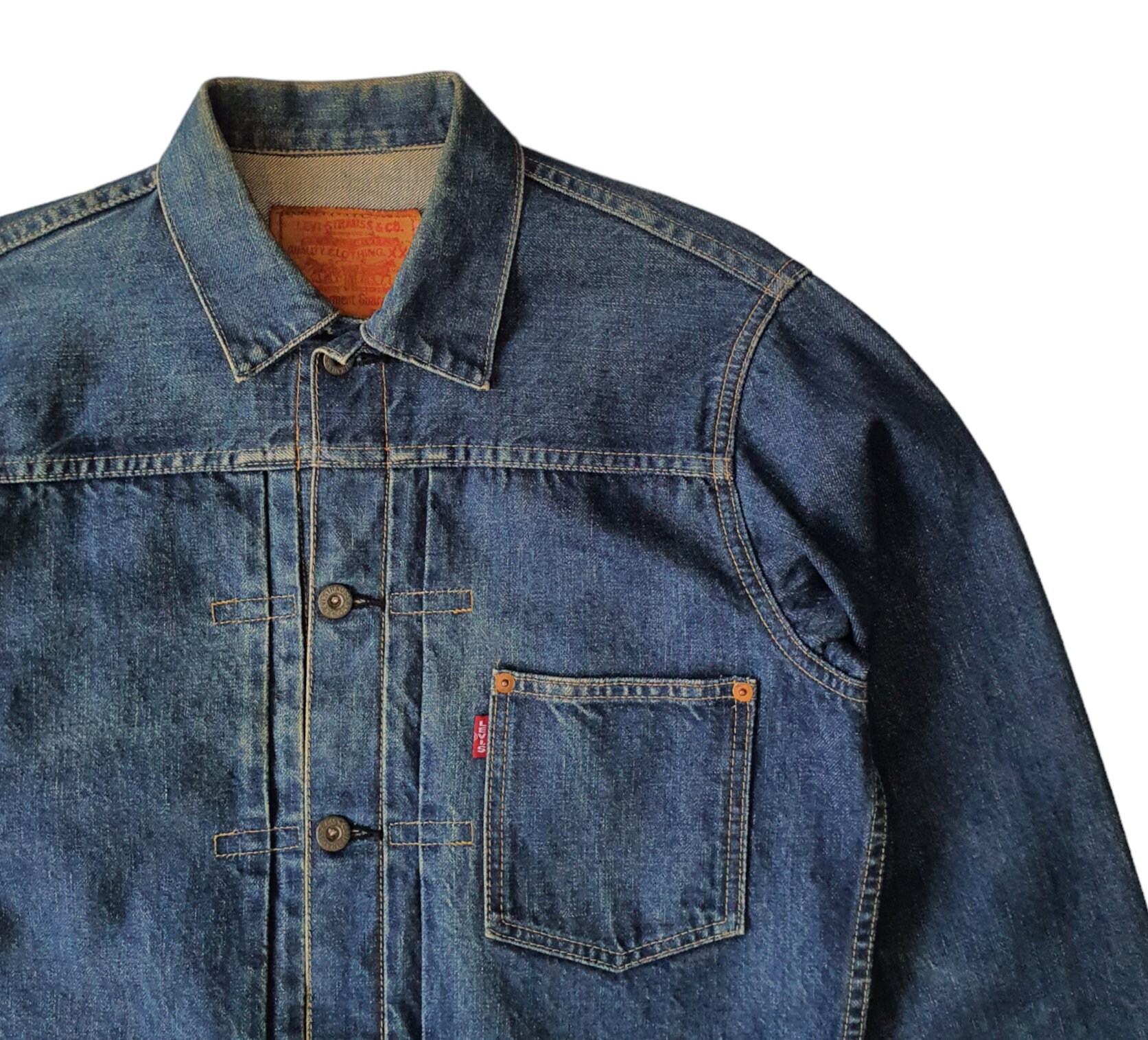 Vintage LEVI'S Type 1 Big E Denim Trucker Jacket Size 38/ M Vintage LEVI'S Type 1 Big E Denim Trucker Jacket Size 38/ M