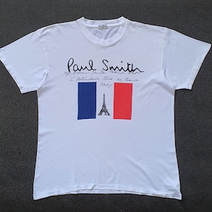 Vintage 1989 Paul Smith Autumn/Winter Fashion Show France Archive T shirt size L / Rare 1980s 80s English Designer AW 89 Collection shirt