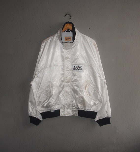 Vintage TEAM DAIWA Light Simple Bomber Jacket Size XL / 90s Streetwear  Hipster Sweater / 1990s Japanese Brand Fishing Outdoor Windbreaker 