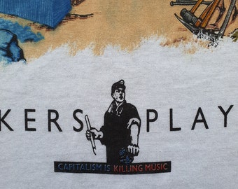 Vintage 1988 BILLY BRAGG Workers Playtime America Tour T