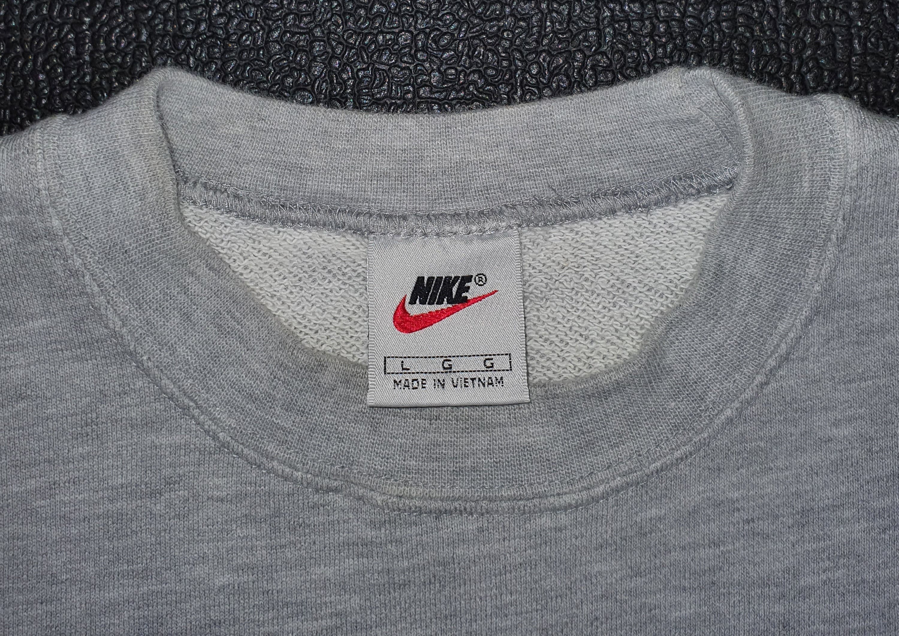 Vintage NIKE 1990s Big Swoosh Sweatshirt Large / 90s Sportwear 