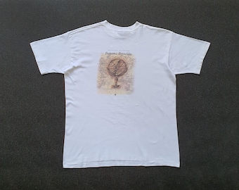 Camiseta vintage de la década de 1990 con la REPÚBLICA BANANA, talla XS / Camiseta clásica de los años 90 con la marca de moda americana Old Map