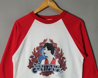 予約販売 Baseball Raglan SANTANA 1979 Vintage T /1970s S-M Size Shirt ミュージシャン
