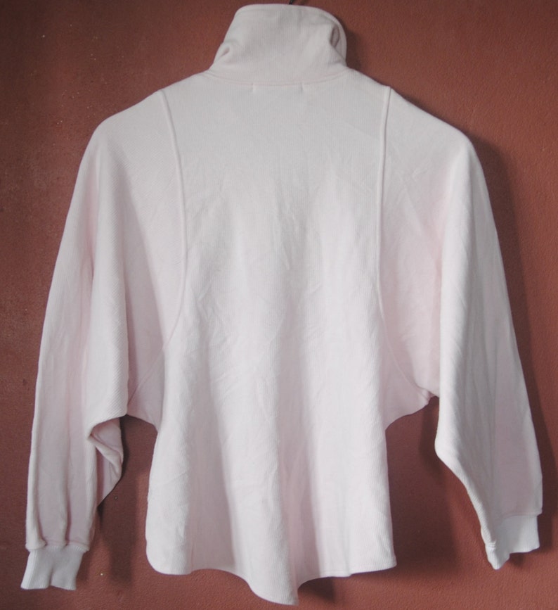 Ladies Vintage COURR\u00c9GES 1980s Sweatshirt Small Vintage fashion Designer sweater Pink pullover crewneck
