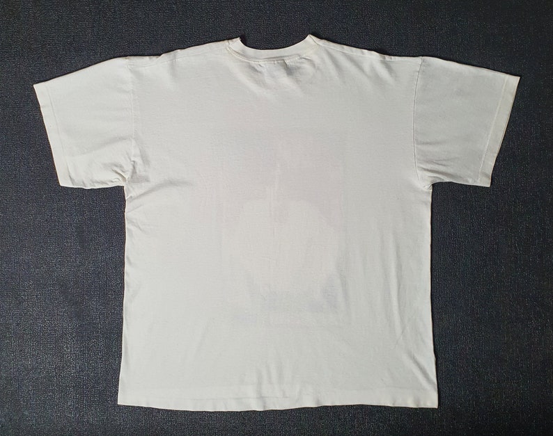 Pode incluir: Uma camiseta branca lisa de gola redonda.