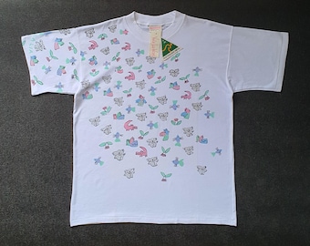Vintage Ken Done Australia T-shirt: Animals Island Art, 90s Pop