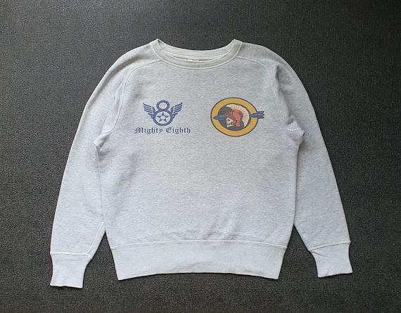 Buzz Rickson's, BUZZ RICKSON Mighty Eight Shack Rabbit Pueblo AAB Fighter Group Sweatshirt size M / Toyo Enterprise military Us army WW2 sweater / Jumper